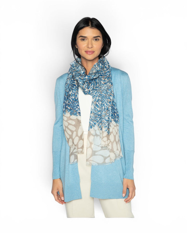 Kinross Dancing Petals Scarf In Mirage