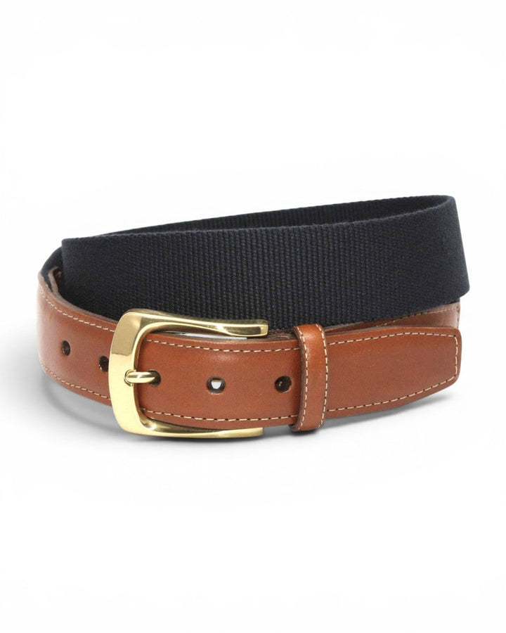 Torino European Ribbed Surcingle Belt In Navy