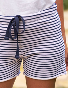 Pearl Favorite Sweatshorts in Navy French Stripe