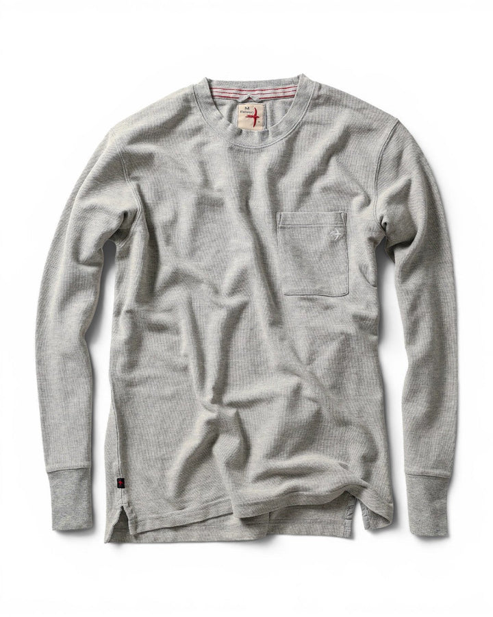 Relwen L/S Vintage Pique Crew In Light Grey