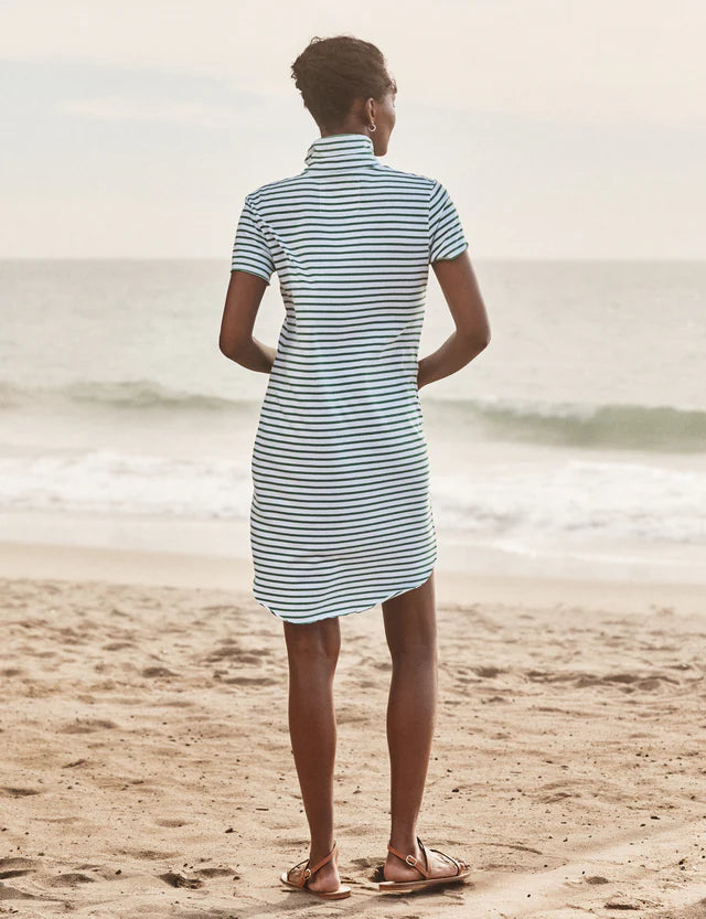 Frank &amp; Eileen Lauren Polo Dress In White French Stripe