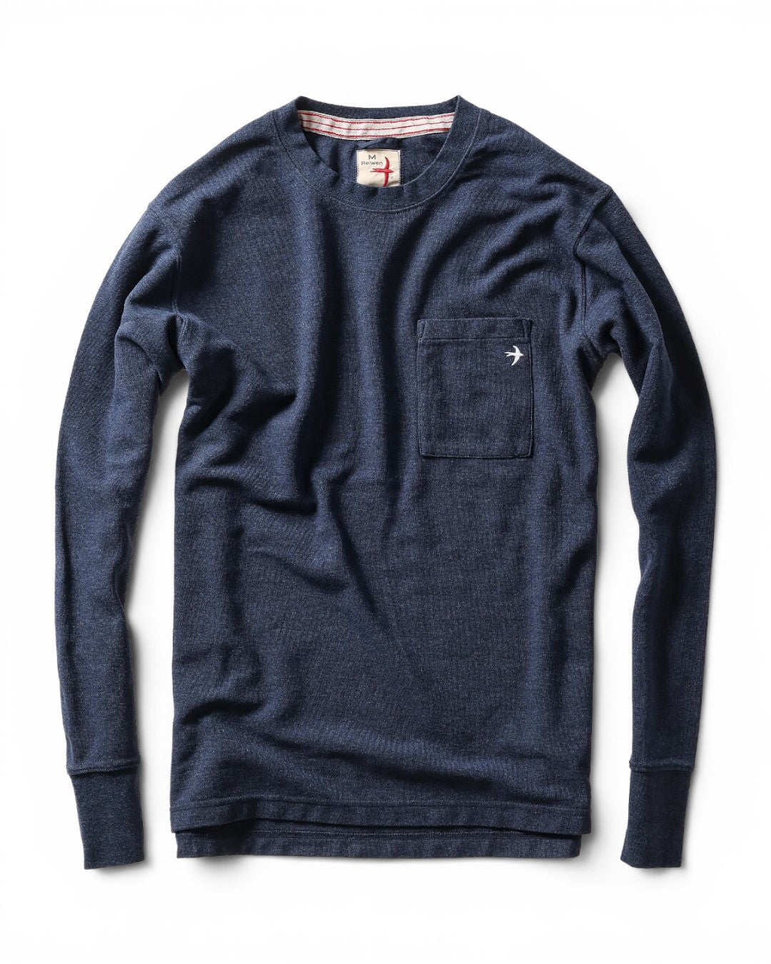 Relwen L/S Vintage Pique Crew In Navy