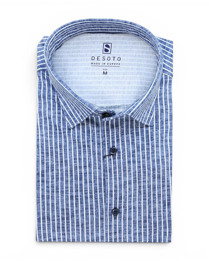 Desoto Casual Kent Ss In Navy Stripe