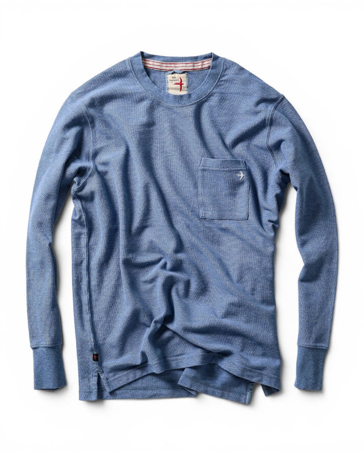 Relwen L/S Vintage Pique Crew In Marine