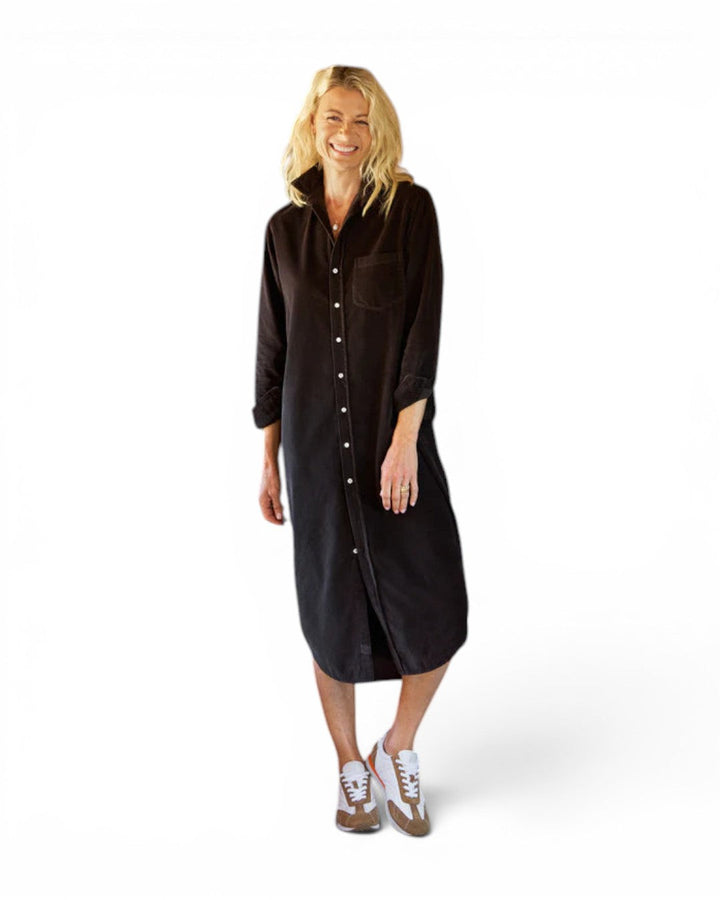 Frank &amp; Eileen Rory Maxi Shirtdress In Espresso