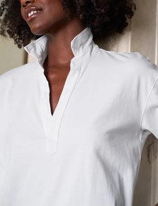 Frank & Eileen Jersey Popover Henley in White