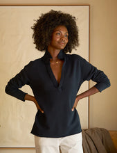 Load image into Gallery viewer, Frank &amp; Eileen Triple Fleece Popover Henley in British Royal Navy
