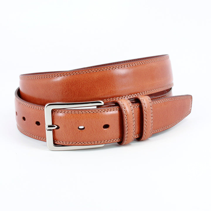 Torino Italian Calfskin Leather Belt In Saddle