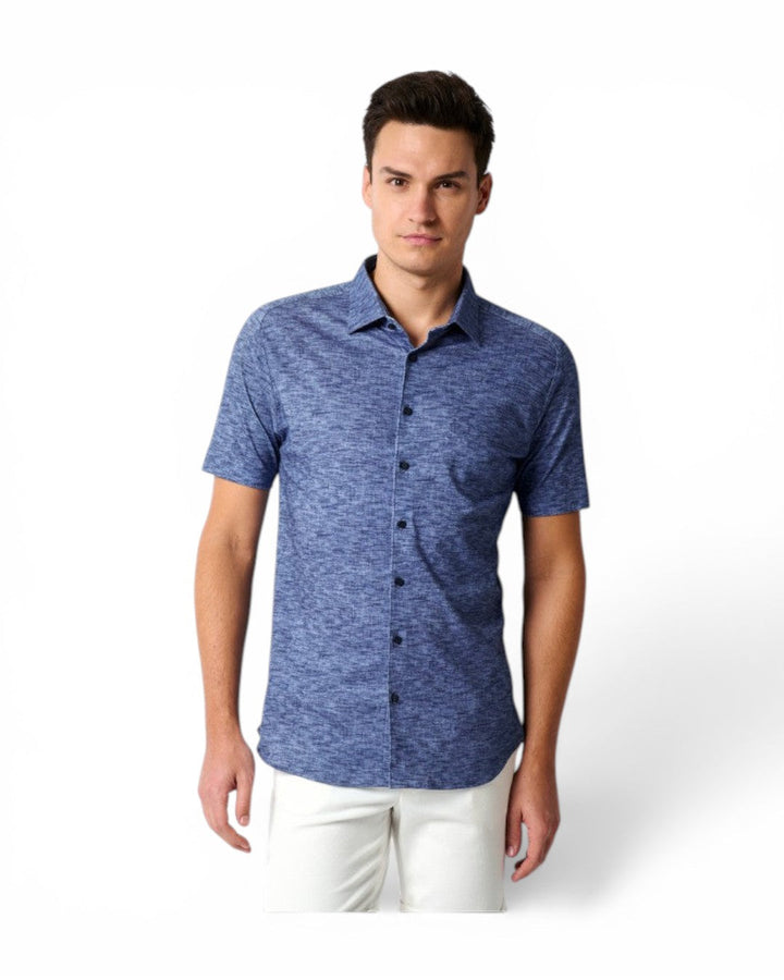 Desoto Print Ss Jersey Shirt In Marine