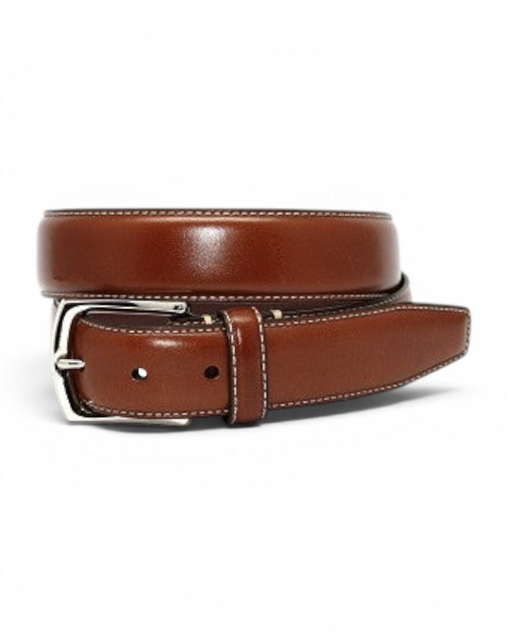 Torino Burnished Tumbled Leather Belt Saddle Tan