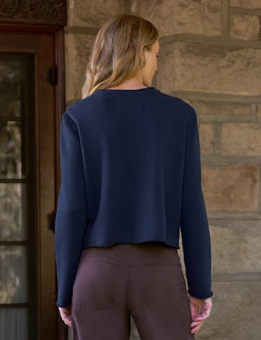 Frank &amp; Eileen Jackie Sweatshirt Cardigan in Classic Navy