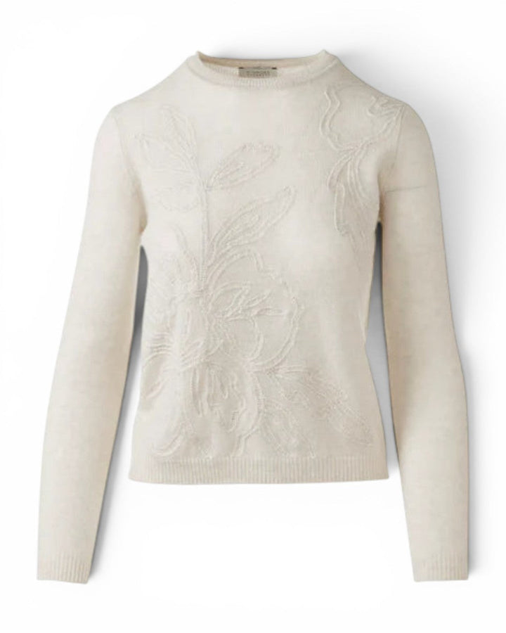 Kinross Floral Embroidered Crew