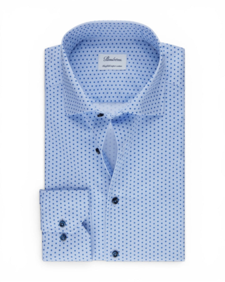 Stenstroms Blue Patterned Twill Shirt