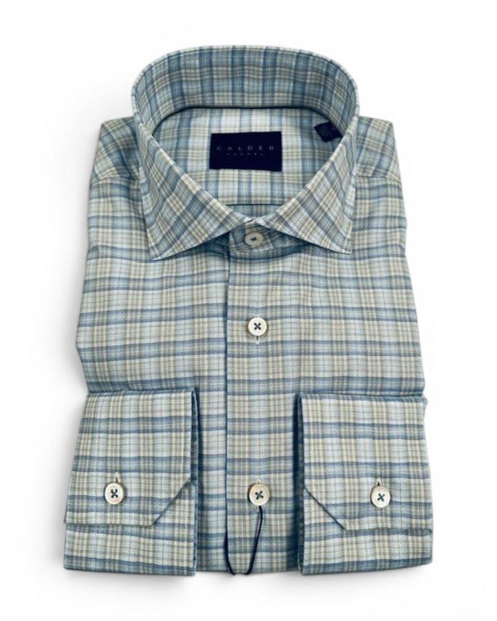Calder Newport Twill Check In Sky Blue