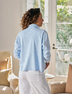 F&E Patrick Popover Henley in Mineral Blue