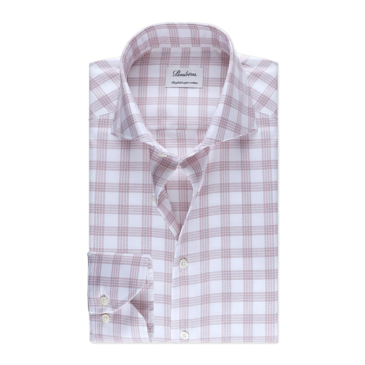 Stenstroms Windowpane Twill Shirt In Pink