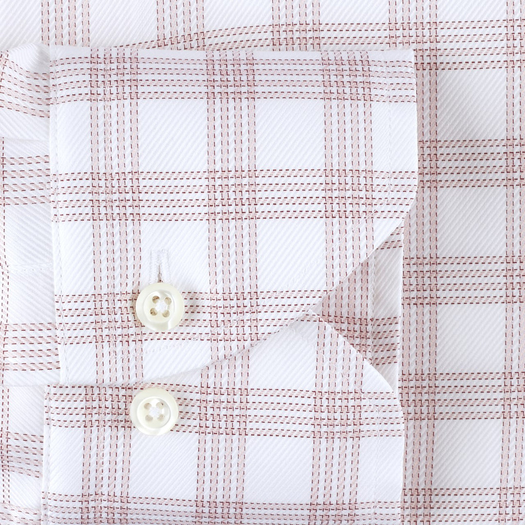 Stenstroms Windowpane Twill Shirt In Pink