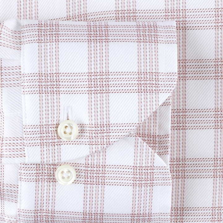 Stenstroms Windowpane Twill Shirt In Pink