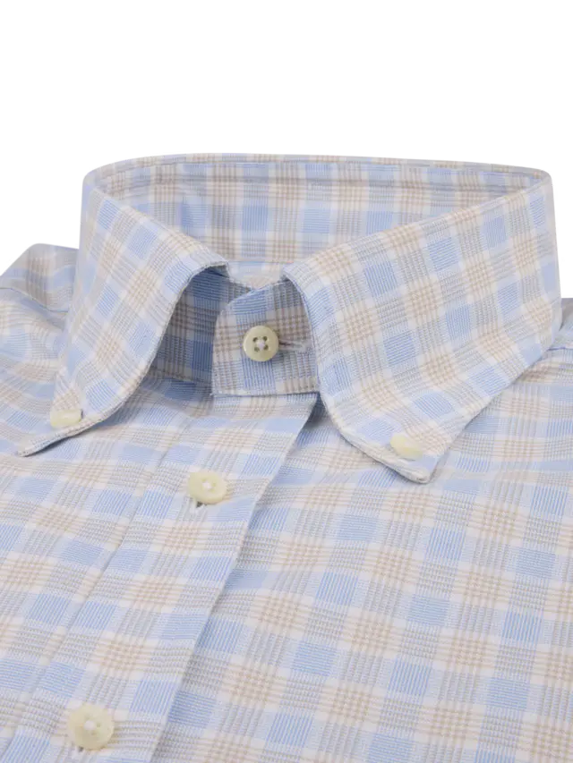 Stenstroms Light Beige Checked Oxford