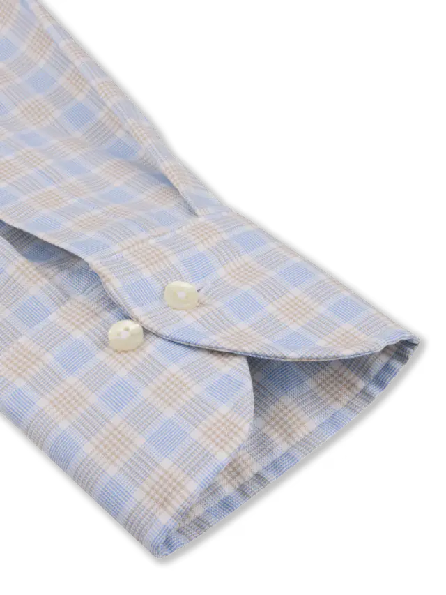 Stenstroms Light Beige Checked Oxford