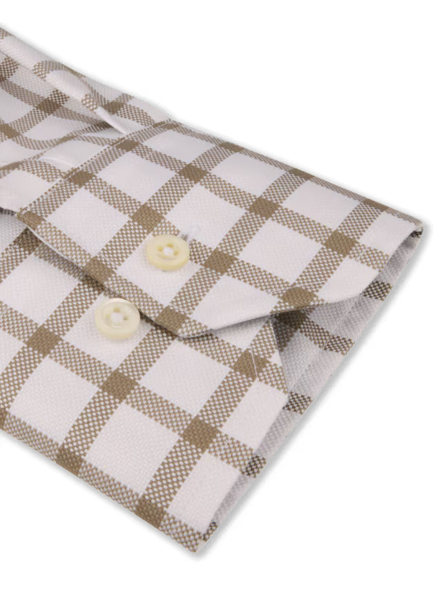 Stenstroms Beige Checked Oxford Shirt