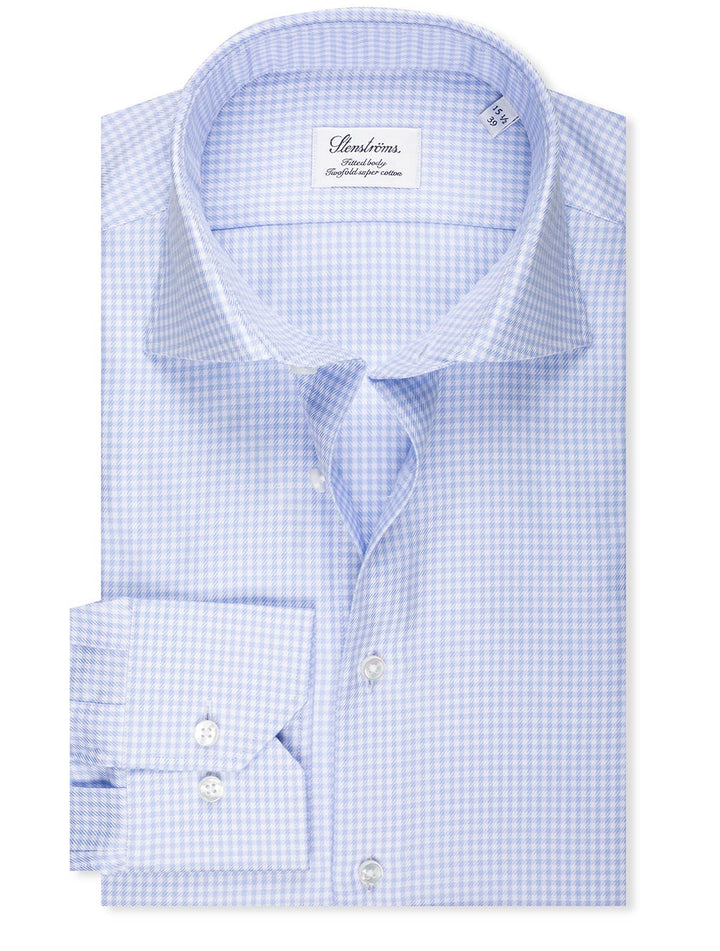 Stenstroms Blue Gingham Checked Shirt