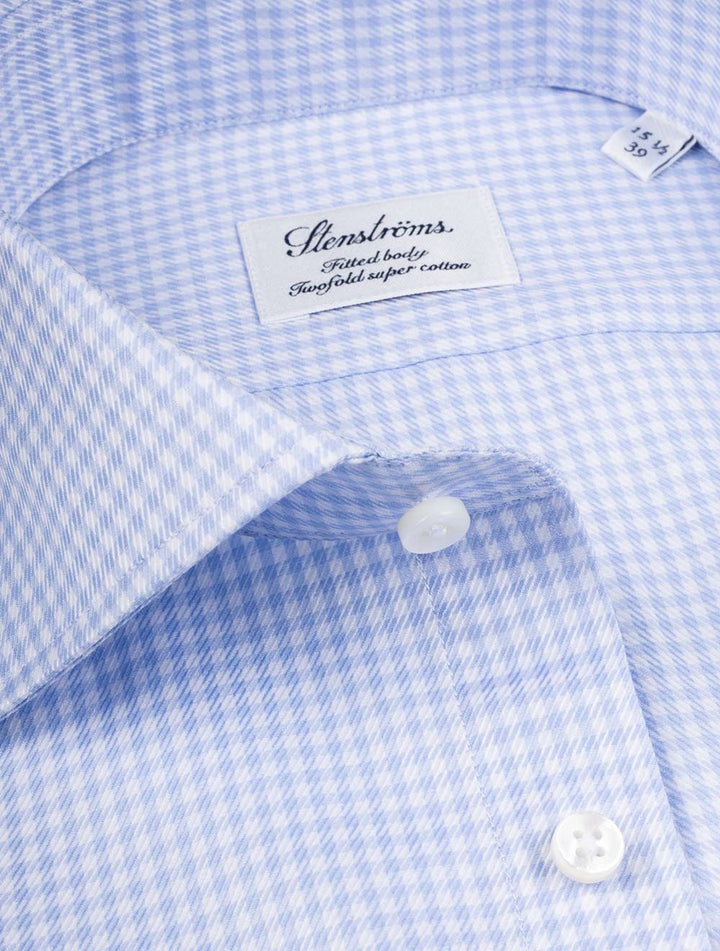 Stenstroms Blue Gingham Checked Shirt