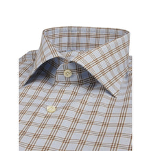 Load image into Gallery viewer, Stenstrom&#39;s Windowpane Twill Shirt in Blue/Tan
