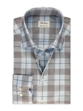 Load image into Gallery viewer, Stenstroms Blue Checked Twill Shirt
