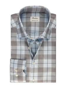 Stenstroms Blue Checked Twill Shirt