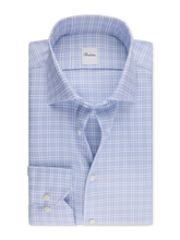 Load image into Gallery viewer, Stenstroms Dark Blue Checked Twill Shirt
