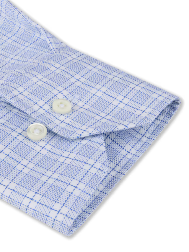 Stenstroms Dark Blue Checked Twill Shirt