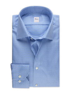 Stenstroms Blue Patterned Twill Shirt