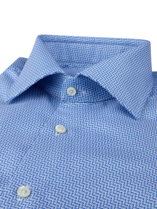 Stenstroms Blue Patterned Twill Shirt