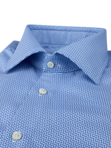 Stenstroms Blue Patterned Twill Shirt