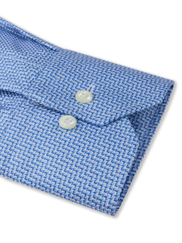 Stenstroms Blue Patterned Twill Shirt