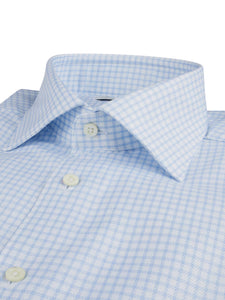 Light Blue Checked Twill Shirt