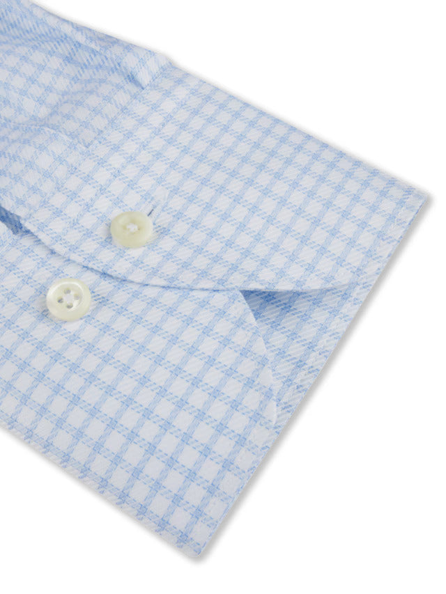 Light Blue Checked Twill Shirt