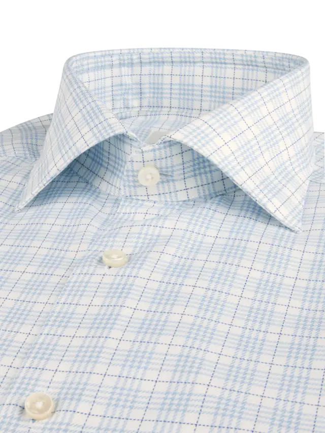 Stenstroms Blue Checked Twill Shirt
