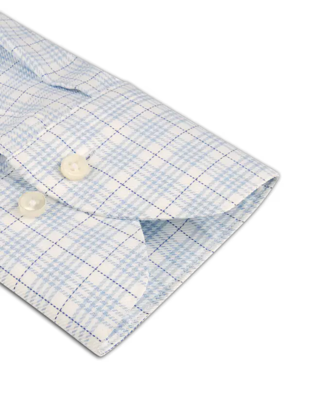 Stenstroms Blue Checked Twill Shirt