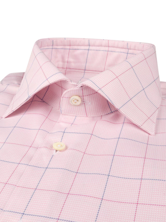 Stenstroms Light Pink Checked Twill Shirt