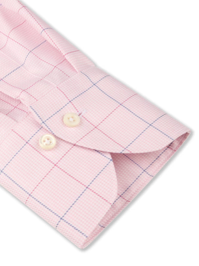 Stenstroms Light Pink Checked Twill Shirt