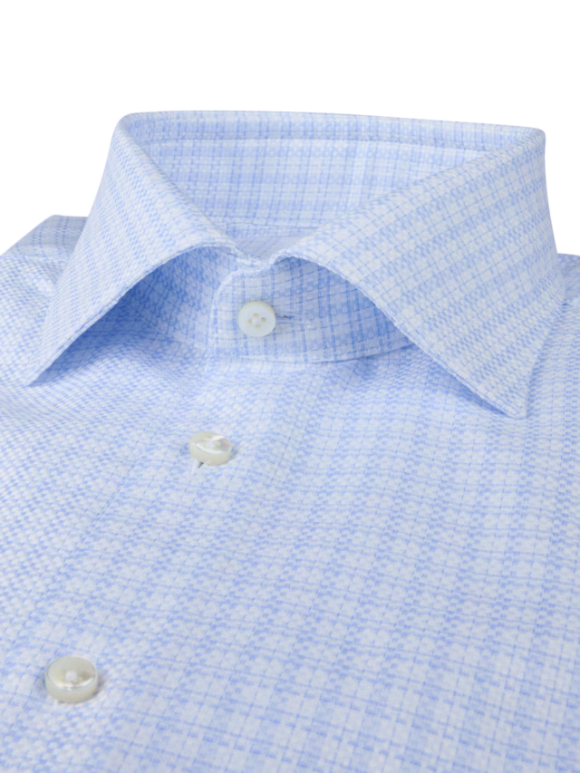 Stenstroms Light Blue Checked Twill Shirt