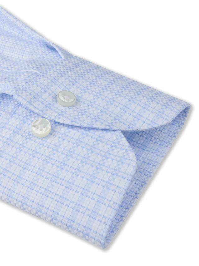 Stenstroms Light Blue Checked Twill Shirt