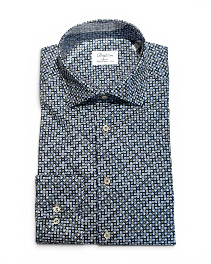 Stenstroms Beige Pattern Twill Shirt