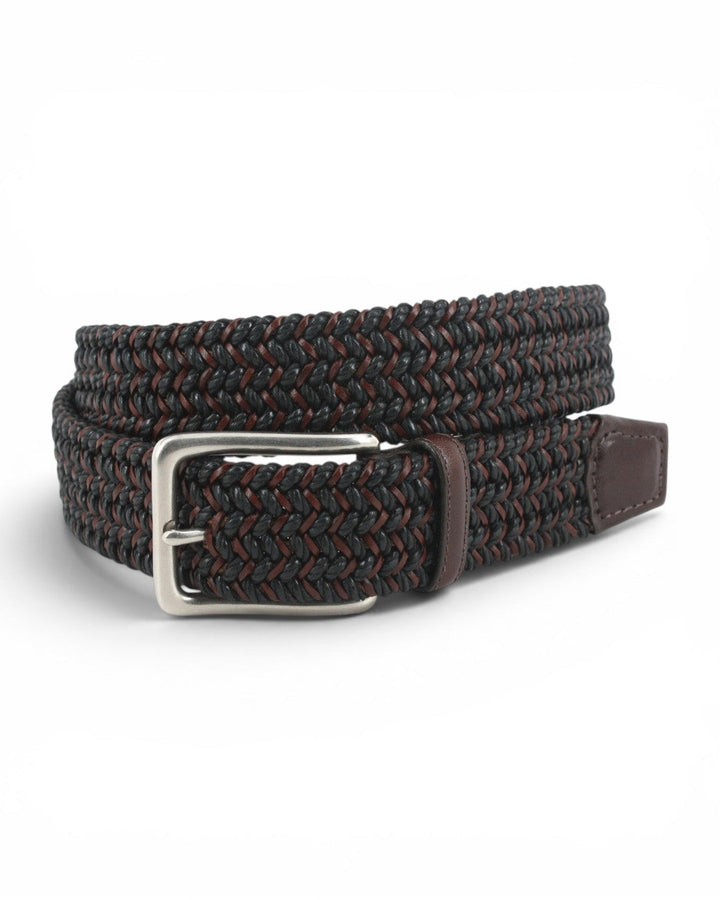 Torino Woven Cotton And Leather Belt