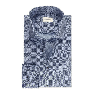 Stenstrom's Patterned Oxford Shirt in Navy Print