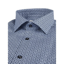 Load image into Gallery viewer, Stenstrom&#39;s Patterned Oxford Shirt in Navy Print
