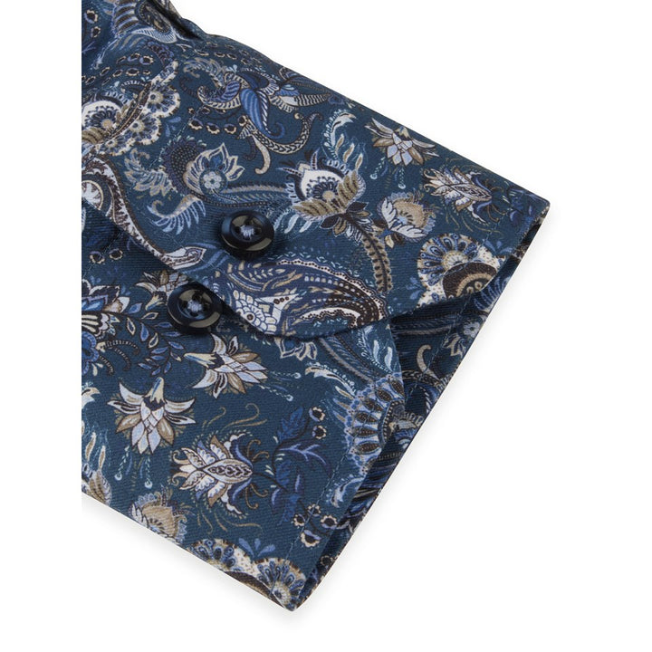 Stenstroms Floral Patterned Twill Shirt In Navy