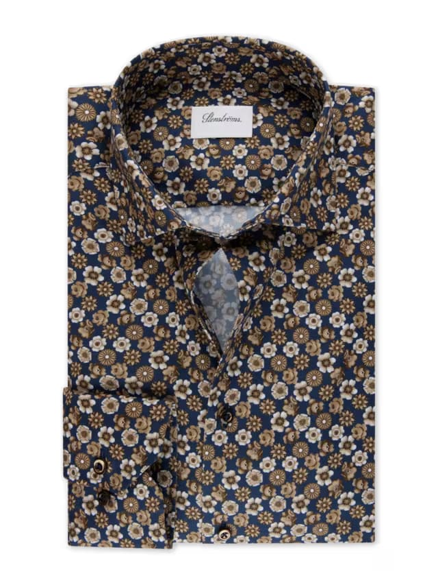 Navy Floral Oxford Shirt